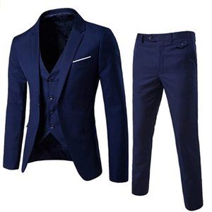 Men's 3-Piece Business Suit One Button Slim Fit